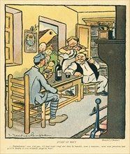 Dessin humoristique paru dans La Baïonnette n°33 du 17 février 1916