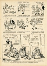 Dessin humoristique paru dans La Baïonnette n°37 du 16 mars 1916