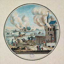 Grande Peur. Insurrection paysanne, émigration des Princes et des Courtisans de leurs Châteaux de Campagne brulés en août 1789