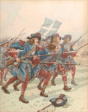 Use of the first bayonets in the 17th century