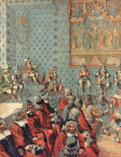 Louis XIV having financial edicts registered in a lit de justice