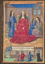 Master of the Chronique scandaleuse, Anne of Brittany Enthroned and Accompanied by Her Ladies-in-Waiting