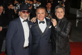 Paul Soriano, Andy García, and Jai Stefan attend the "Diamond" screening during the 79th annual