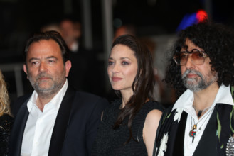 Thomas Verhaeghe, Marion Cotillard (in custom Chanel), Bertrand Mandico, attend the "Roma Elastica"