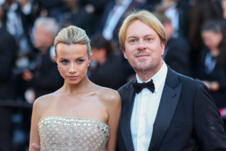 Simona Jakstaite (in Georges Hobeika) and Christopher Aleo attend the "Histoires De La Nuit" (The