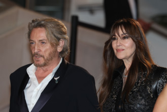 Benoit Magimel and Monica Bellucci (in Fendi) attends the "Histoires De La Nuit" (The Birthday