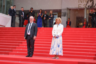 Cannes Film Festival director Thierry Frémaux and Cannes President Iris Knobloch attend the "Fjord"