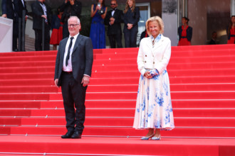 Cannes Film Festival director Thierry Frémaux and Cannes President Iris Knobloch attend the "Fjord"