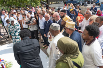 Cérémonie d'hommage aux victimes de l'incendie du quartier des Moulins à Nice (le 18 juillet 2024)