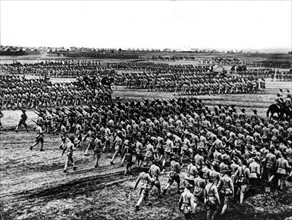 Soldats américains à l'entraînement aux Etats-Unis. Vers 1917