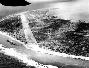 Island of Kwajalein (Marshall Islands, Pacific): aerial view