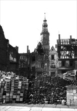 Breslau (aujourd'hui Wroclaw,Pologne) : ruines, fin 1945