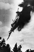 German bomber on fire, 1941