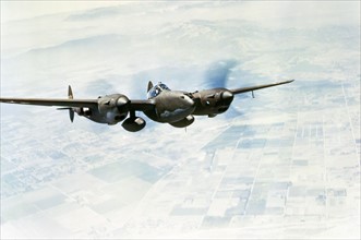 Chasseur Lockheed P-38F de l'US Air Force,IIème Guerre mondiale.