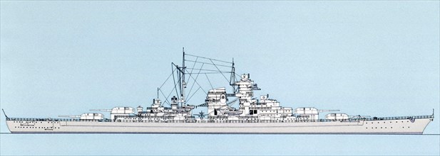 The German battleship "Bismarck", 1936