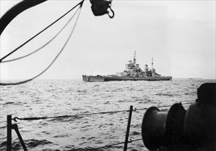 British battleship "HMS King George V", 1945.