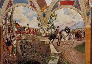 Zudican, Garibaldi meeting King Victor Emmanuel II in Cajanello
