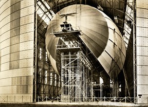 German Zeppelin LZ 129 dirigible under construction