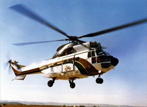 French Aérospatiale SA Super-Puma  transport helicopter.