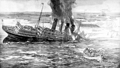 Torpedoing of the liner "Lusitania" on May 15, 1915