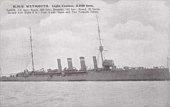 British light cruiser 'Weymouth'