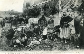 Campement de spahis marocains lors de la première guerre