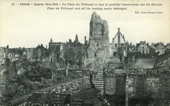 La ville d'Arras en ruines