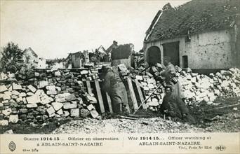 Officers at their observation post, 1915