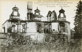 The castle of Chavigné in ruins