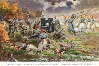 Tirailleurs algériens et soldats allemands lors de la première guerre