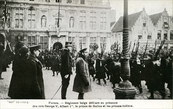 Régiment de soldats belges lors de la première guerre