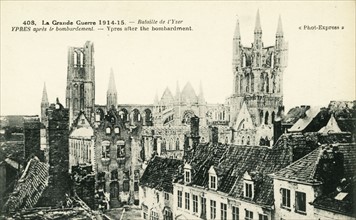 Ruins of the town of Ypres in Belgium