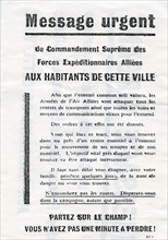 Tract d'évacuation de la population durant la seconde guerre mondiale