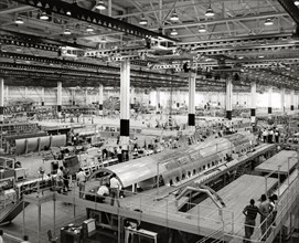 Douglas Aircraft Company assembly line in 1958