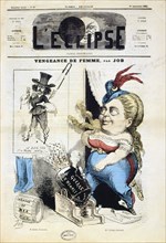 Caricature of Jules Barbey d'Aurevilly, 1869