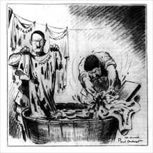 Caricature of Hitler and Staline