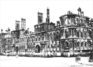 Paris. The Townhall after the Paris Commune
