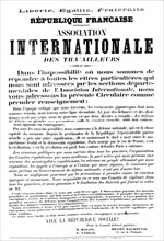 Affiche de l'Association internationale des travailleurs