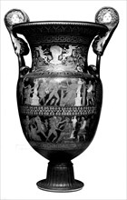 Vase depicting fighting scenes