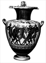 Vase représentant une scène de combat (lutte)