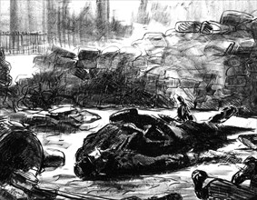Engraving by Edouard Manet: the Paris Commune