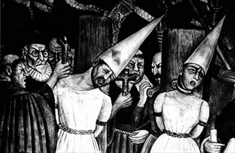 Scene of the Inquisition. Fresco by Diego Rivera