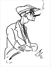 Caricature of Bertolt Brecht (1898-1956)