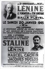Poster of the French Communist Party for the 21th anniversary of Lenin's death