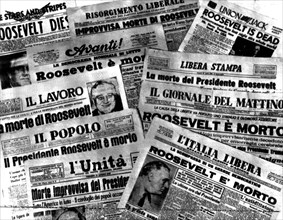 Les journaux italiens annoncent la mort du président Roosevelt
