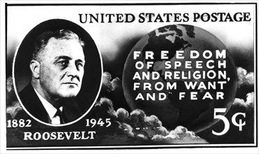 Postage stamp representing President Roosevelt
