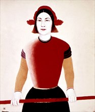Malevich, Girl with a red bar