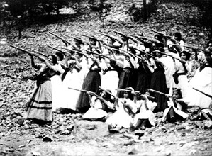 Female soldiers, known as 'Las Adelitas', during the Mexican Revolution