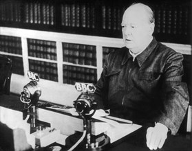 Winston Churchill speaking at the BBC