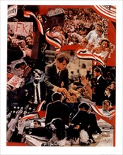 Poster, collage showing some aspects of Robert Kennedy's life
